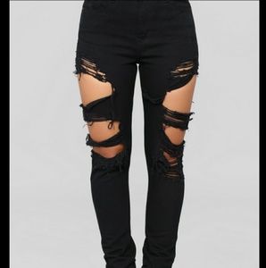 Take a bite out distressed jeans